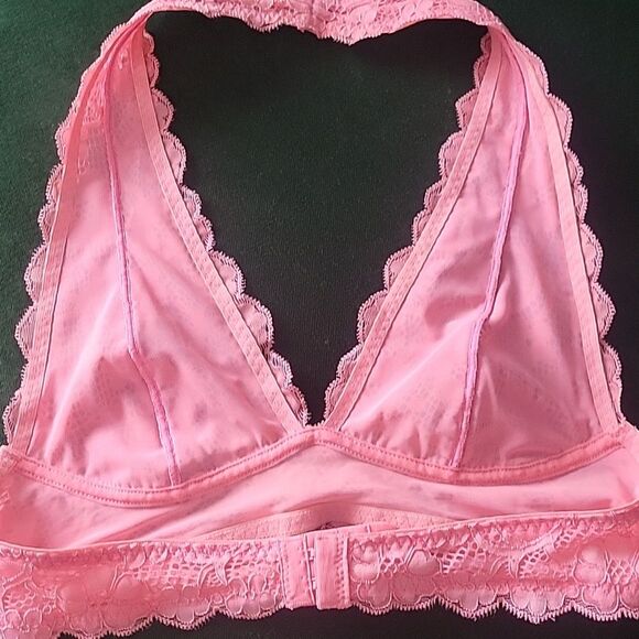 Intimately Free People XS Galloon Lace Halter Bra Bralette Pink Boho Halter Sexy - Picture 3 of 7